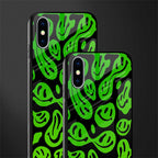 acid smiles neon green glass case for iphone xs image-2