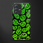 acid smiles neon green glass case for vivo v23 5g image