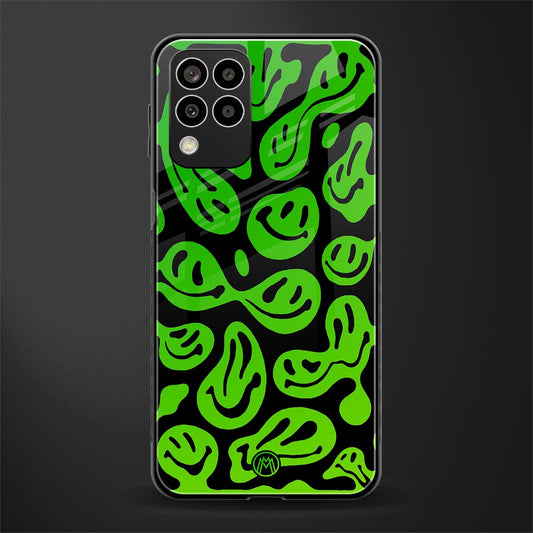 acid smiles neon green back phone cover | glass case for samsung galaxy m33 5g
