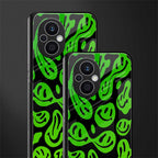 acid smiles neon green back phone cover | glass case for oppo f21 pro 5g