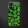 acid smiles neon green back phone cover | glass case for oppo f21 pro 5g