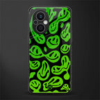 acid smiles neon green back phone cover | glass case for oppo f21 pro 5g