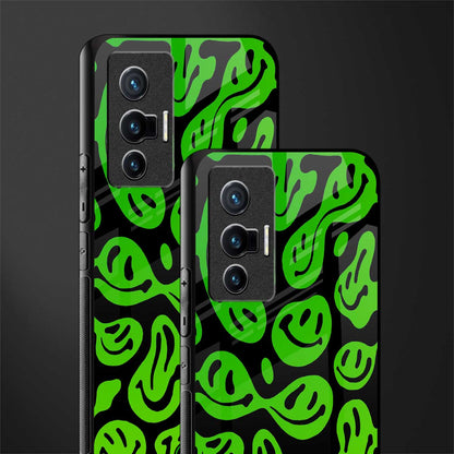 acid smiles neon green glass case for vivo x70 image-2