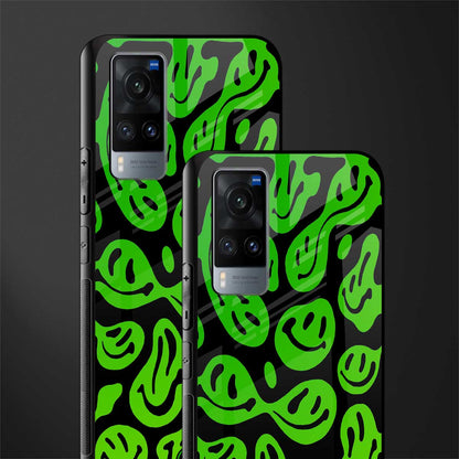 acid smiles neon green glass case for vivo x60 image-2