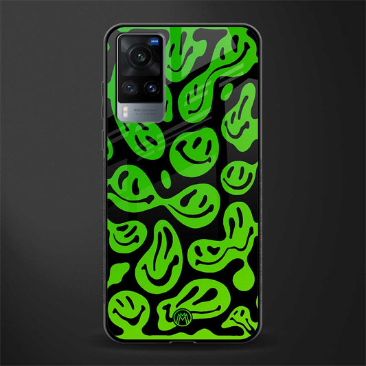 acid smiles neon green glass case for vivo x60 image