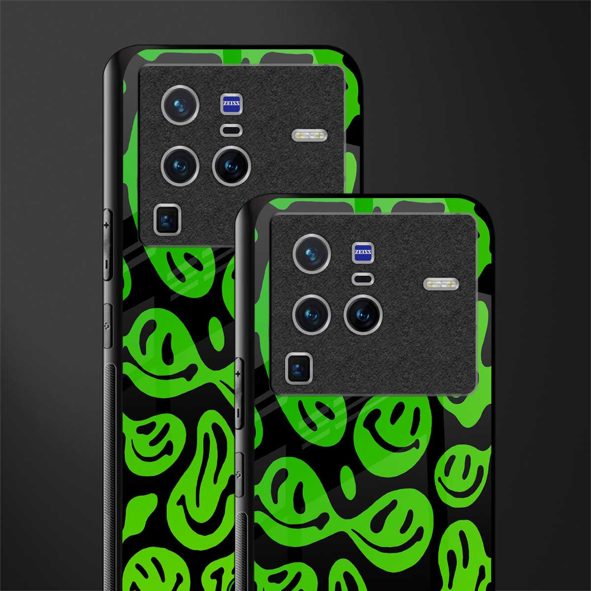 acid smiles neon green glass case for vivo x80 pro 5g image-2