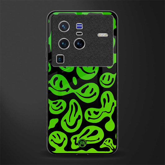 acid smiles neon green glass case for vivo x80 pro 5g image