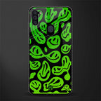 acid smiles neon green glass case for samsung galaxy m11 image