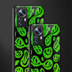 acid smiles neon green back phone cover | glass case for xiaomi 12 pro