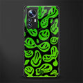 acid smiles neon green back phone cover | glass case for xiaomi 12 pro