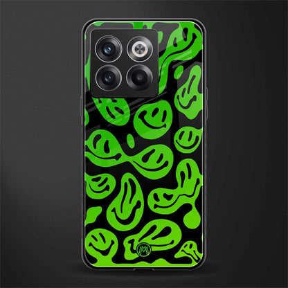 acid smiles neon green back phone cover | glass case for oneplus 10t