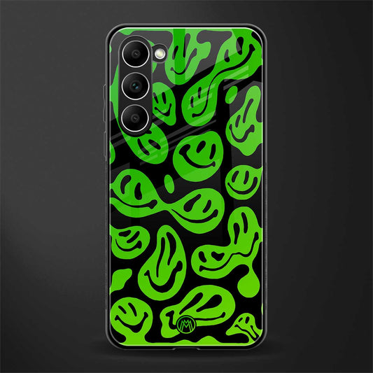 acid smiles neon green glass case for phone case | glass case for samsung galaxy s23