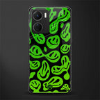 acid smiles neon green back phone cover | glass case for vivo y16