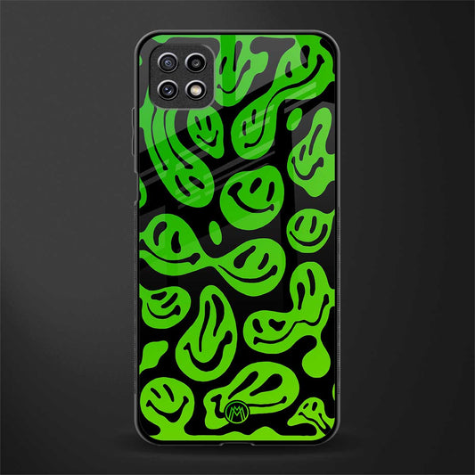 acid smiles neon green back phone cover | glass case for samsung galaxy f42