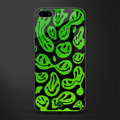 acid smiles neon green glass case for iphone 8 plus image
