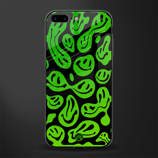 acid smiles neon green glass case for iphone 8 plus image