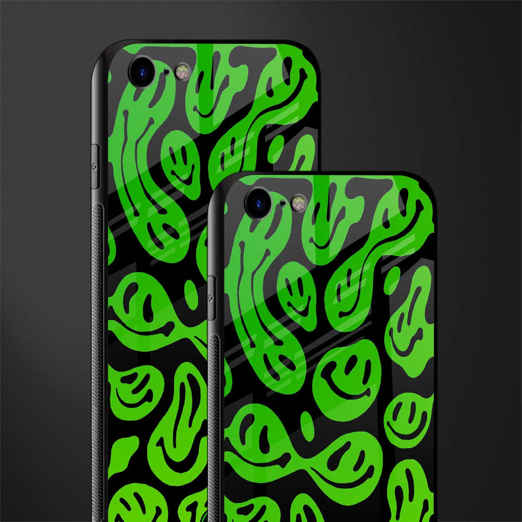 acid smiles neon green glass case for iphone 7 image-2