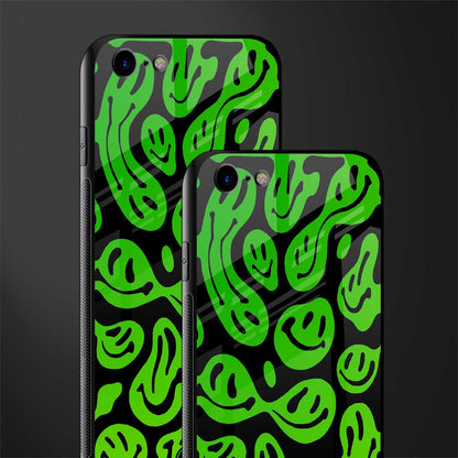 acid smiles neon green glass case for iphone se 2020 image-2