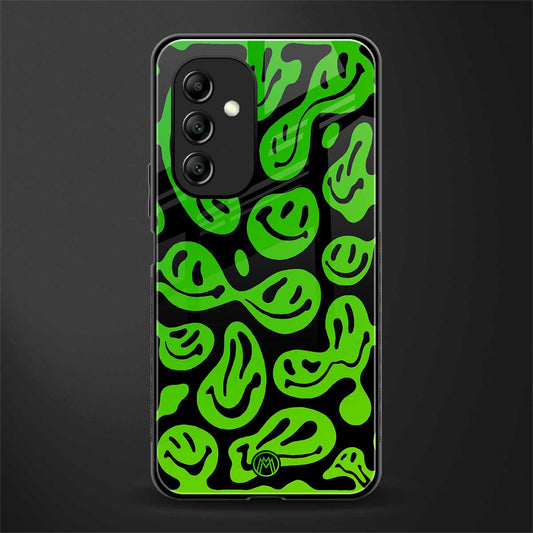 acid smiles neon green back phone cover | glass case for samsung galaxy a14 5g