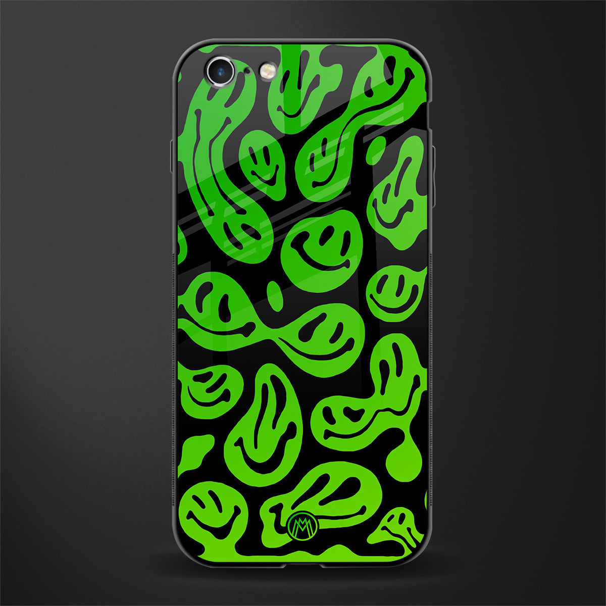 acid smiles neon green glass case for iphone 6 plus image
