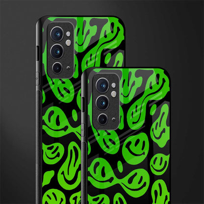 acid smiles neon green glass case for oneplus 9rt image-2