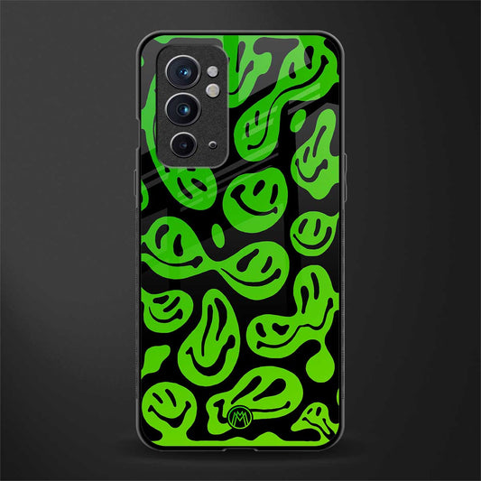 acid smiles neon green glass case for oneplus 9rt image