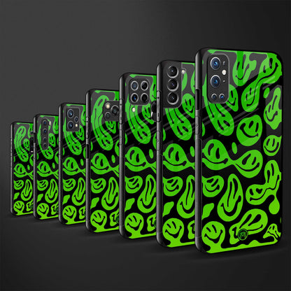 acid smiles neon green back phone cover | glass case for vivo y73