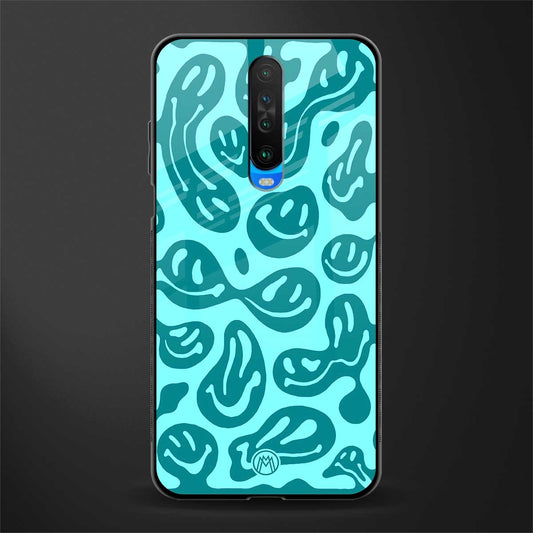 acid smiles turquoise edition glass case for poco x2 image