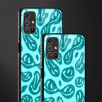 acid smiles turquoise edition glass case for samsung galaxy m51 image-2