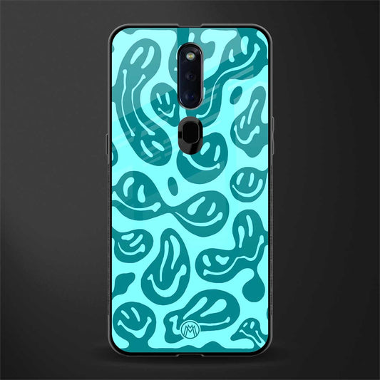 acid smiles turquoise edition glass case for oppo f11 pro image