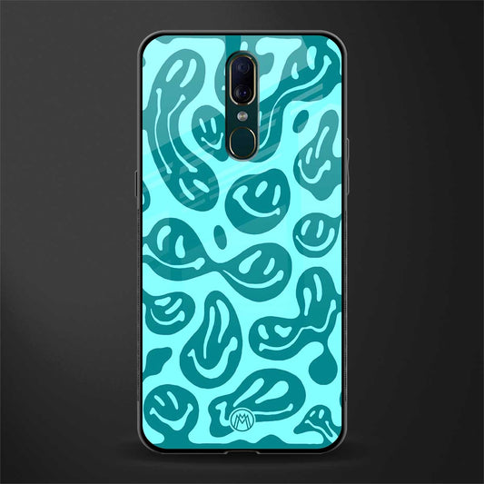 acid smiles turquoise edition glass case for oppo a9 image