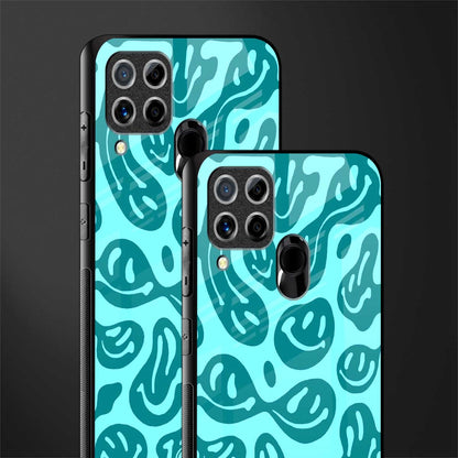 acid smiles turquoise edition glass case for realme c15 image-2