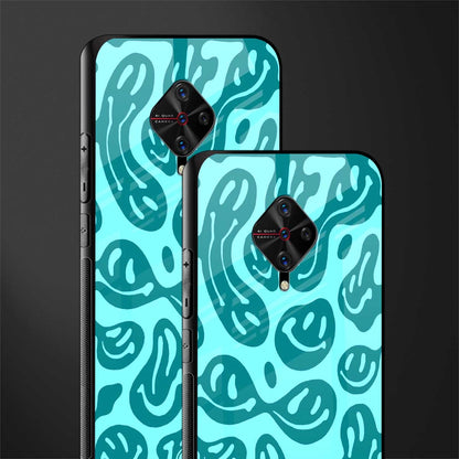 acid smiles turquoise edition glass case for vivo s1 pro image-2