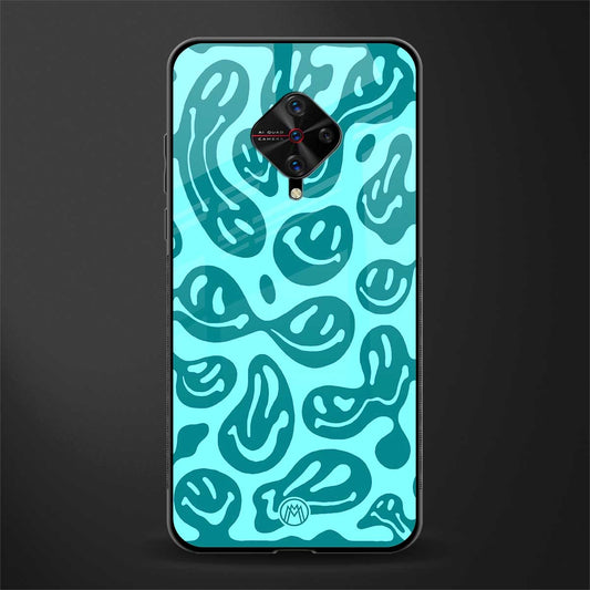 acid smiles turquoise edition glass case for vivo s1 pro image