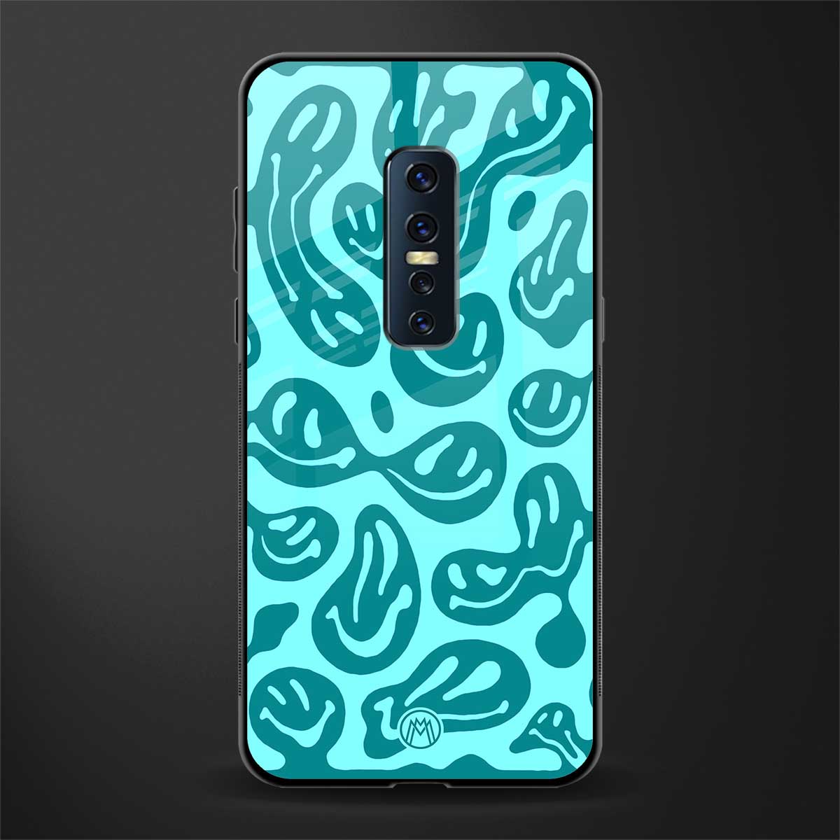 acid smiles turquoise edition glass case for vivo v17 pro image