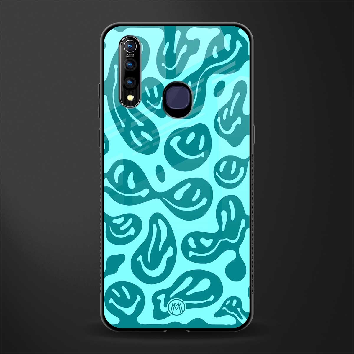acid smiles turquoise edition glass case for vivo z1 pro image