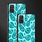 acid smiles turquoise edition glass case for samsung galaxy a51 image-2
