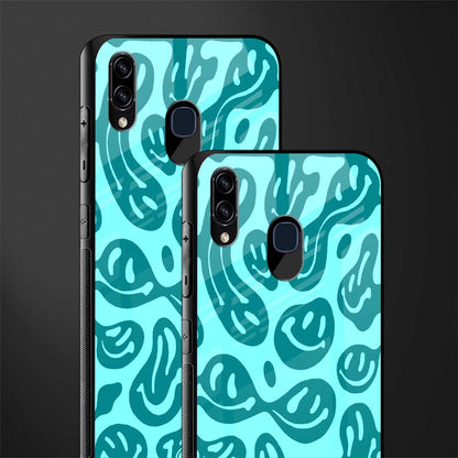 acid smiles turquoise edition glass case for samsung galaxy a30 image-2
