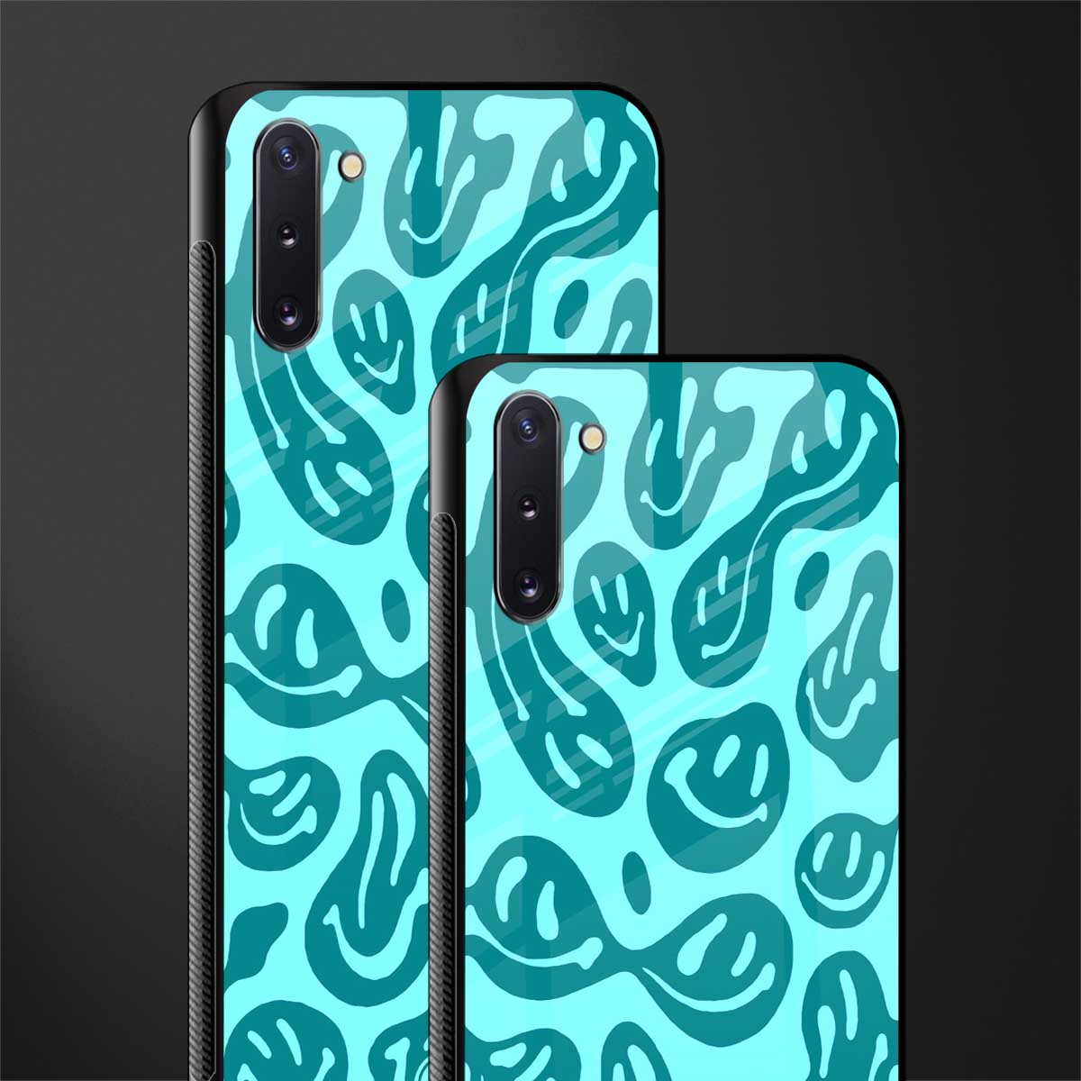 acid smiles turquoise edition glass case for samsung galaxy note 10 image-2