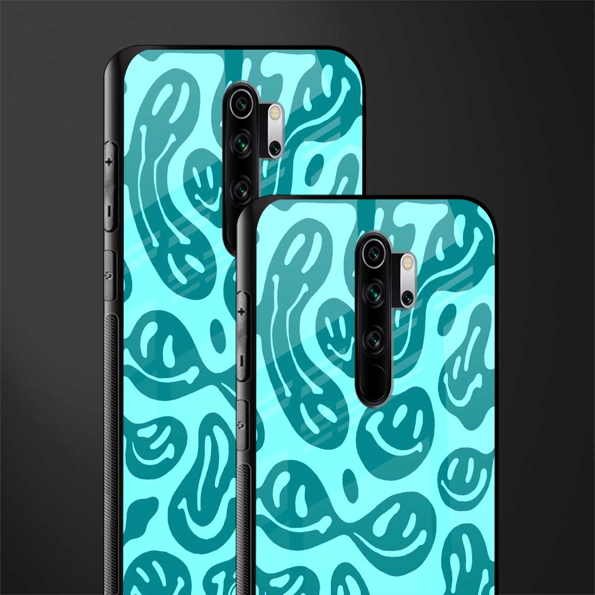 acid smiles turquoise edition glass case for redmi note 8 pro image-2