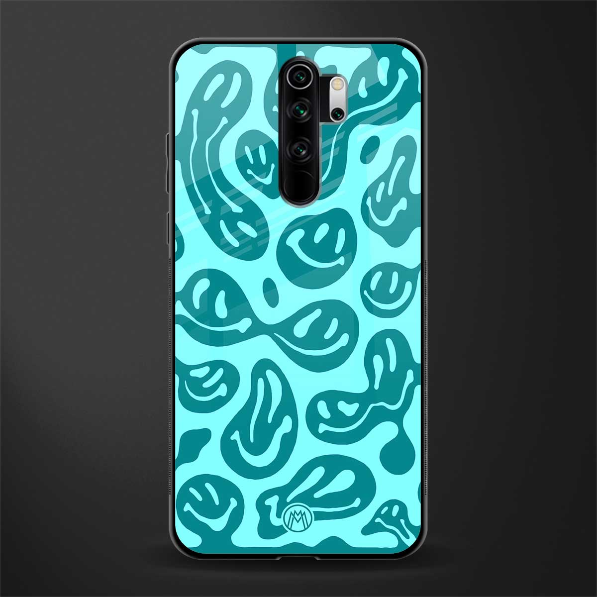 acid smiles turquoise edition glass case for redmi note 8 pro image