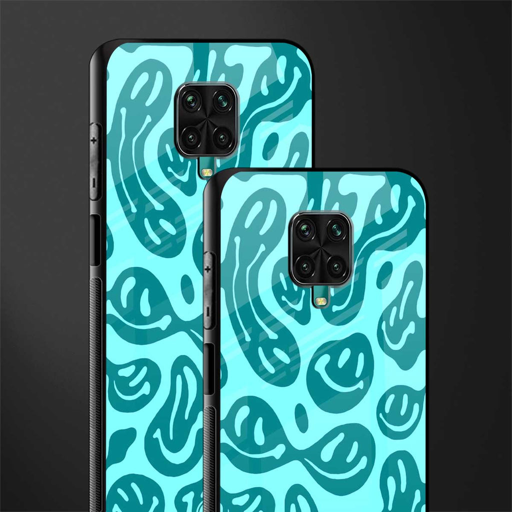 acid smiles turquoise edition glass case for redmi note 9 pro max image-2