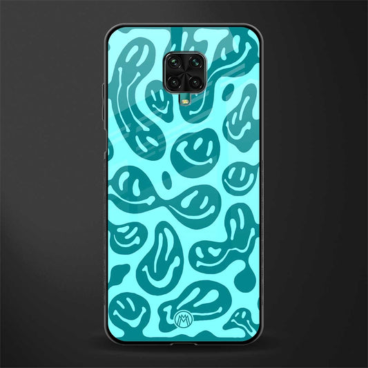 acid smiles turquoise edition glass case for redmi note 9 pro image