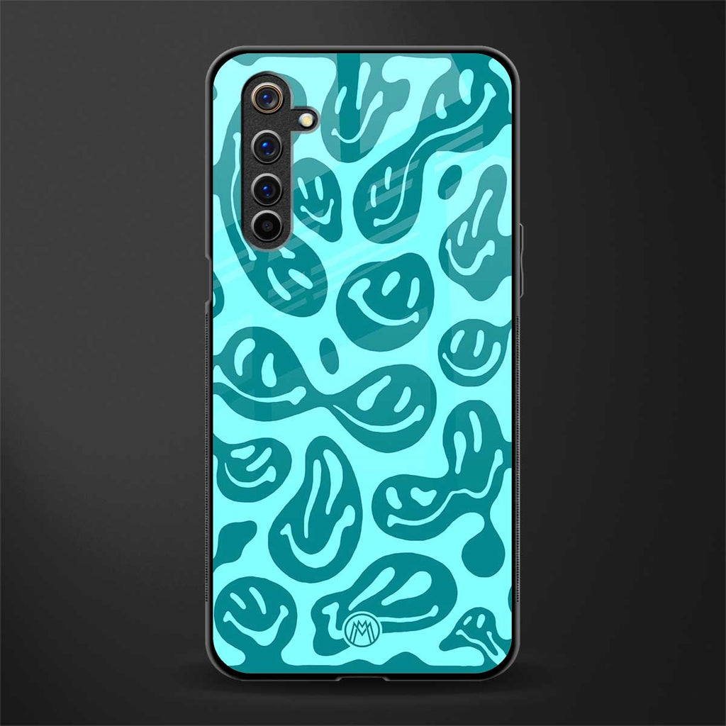 acid smiles turquoise edition glass case for realme 6i image