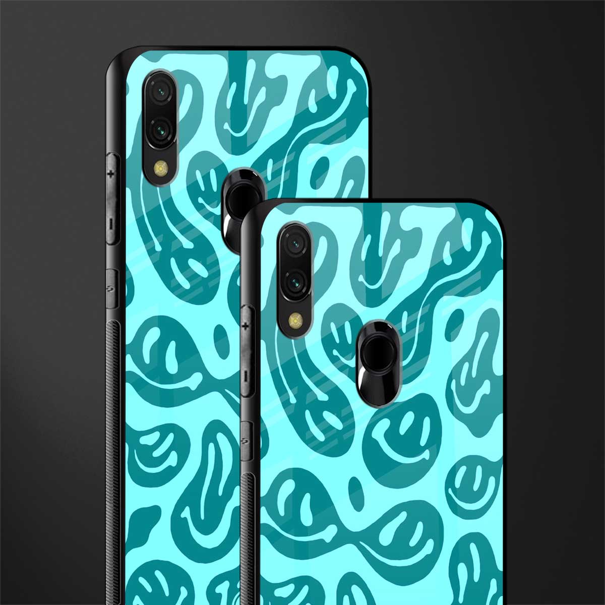 acid smiles turquoise edition glass case for redmi note 7 pro image-2