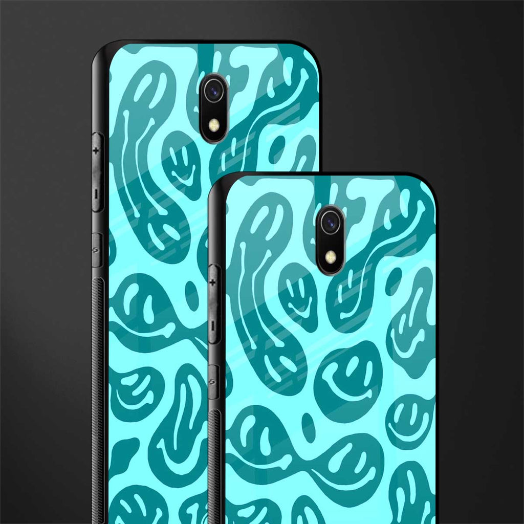 acid smiles turquoise edition glass case for redmi 8a image-2