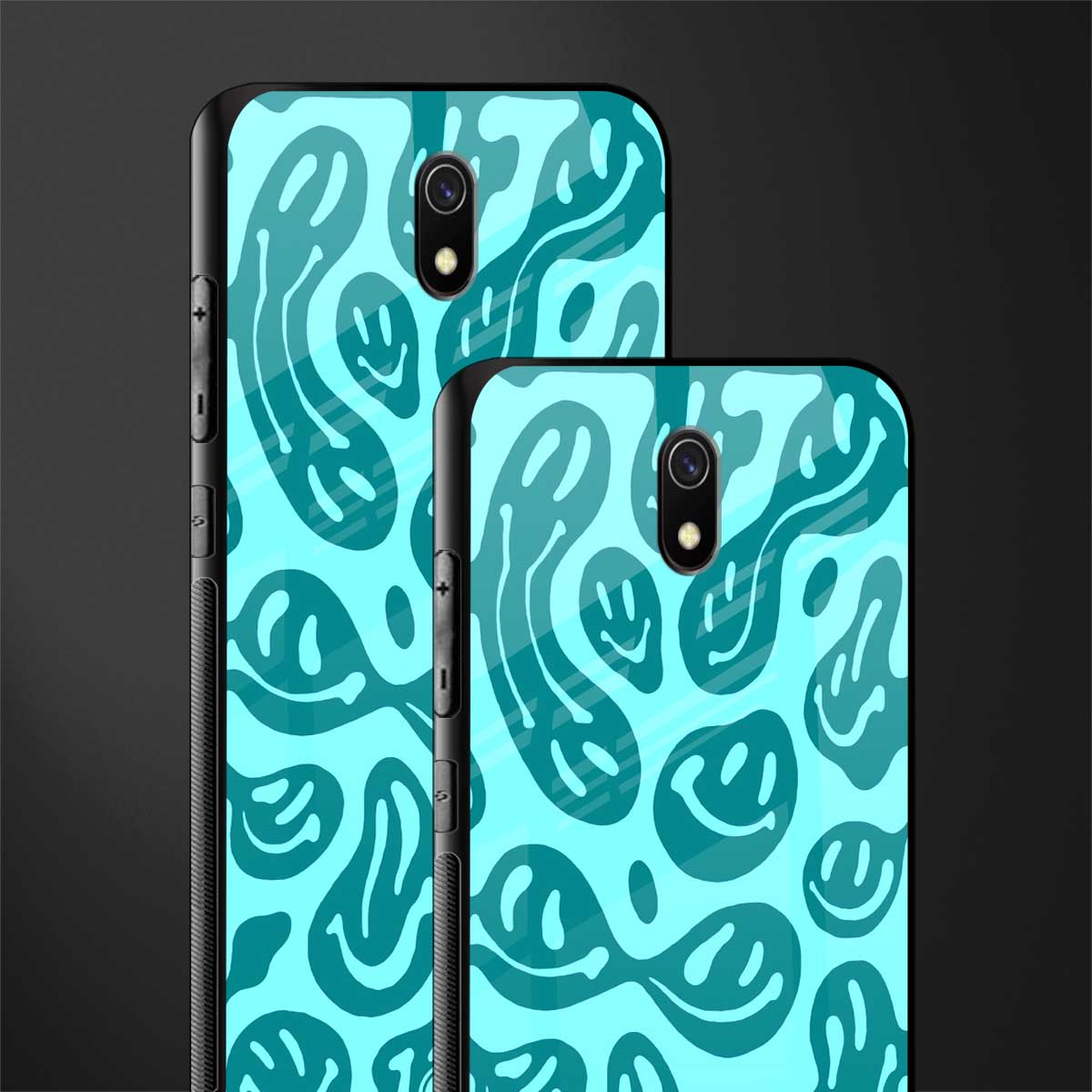 acid smiles turquoise edition glass case for redmi 8a image-2