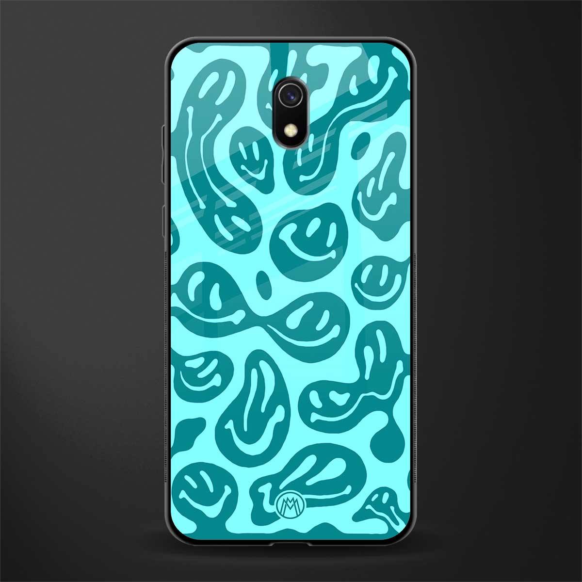 acid smiles turquoise edition glass case for redmi 8a image