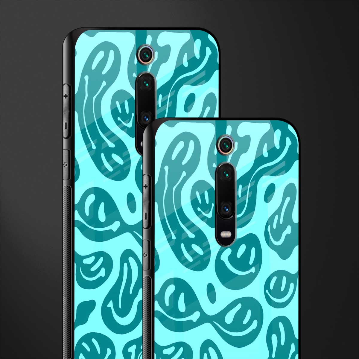 acid smiles turquoise edition glass case for redmi k20 pro image-2