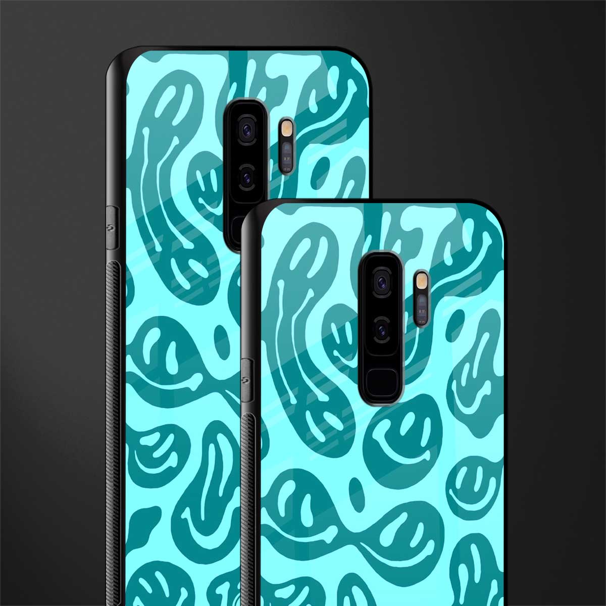 acid smiles turquoise edition glass case for samsung galaxy s9 plus image-2